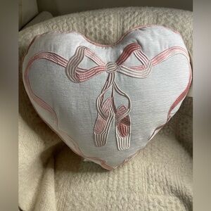 Heart-Shaped Pillow with Ballet Slippers Design Rachel Zoe